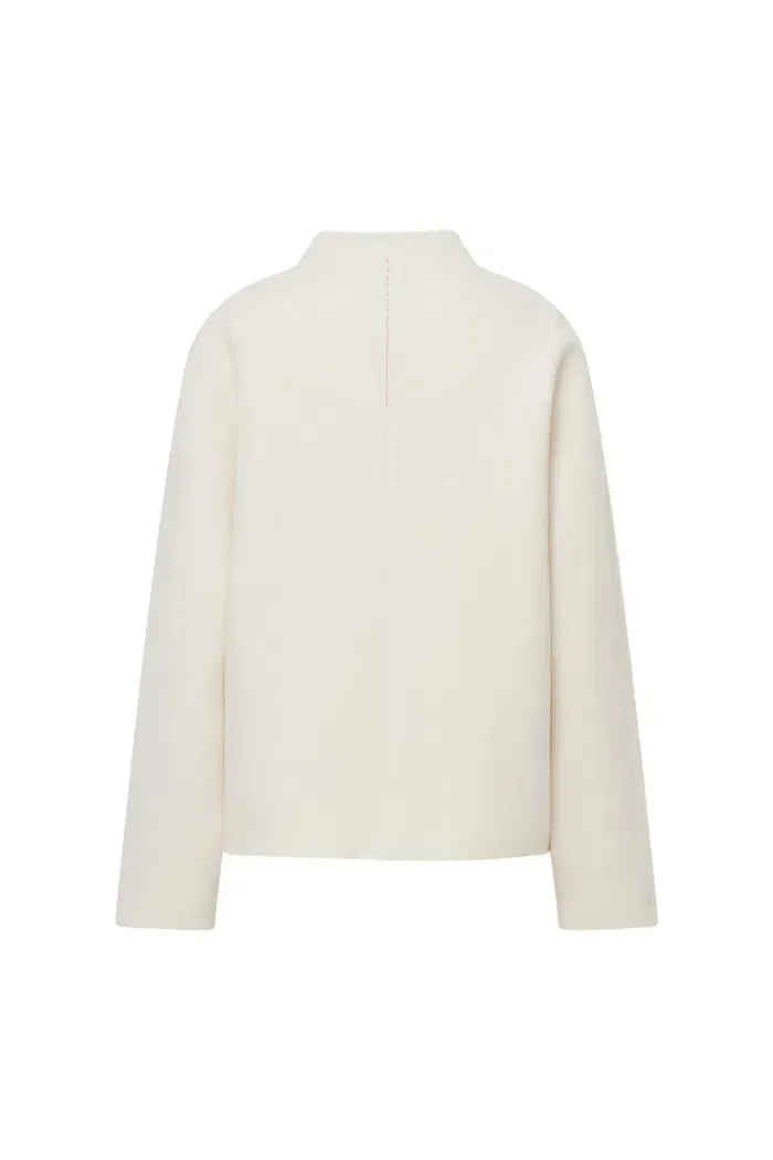 Riri Hand Finished Mandarin Knot Wool Jacket in Australian Merino Blend