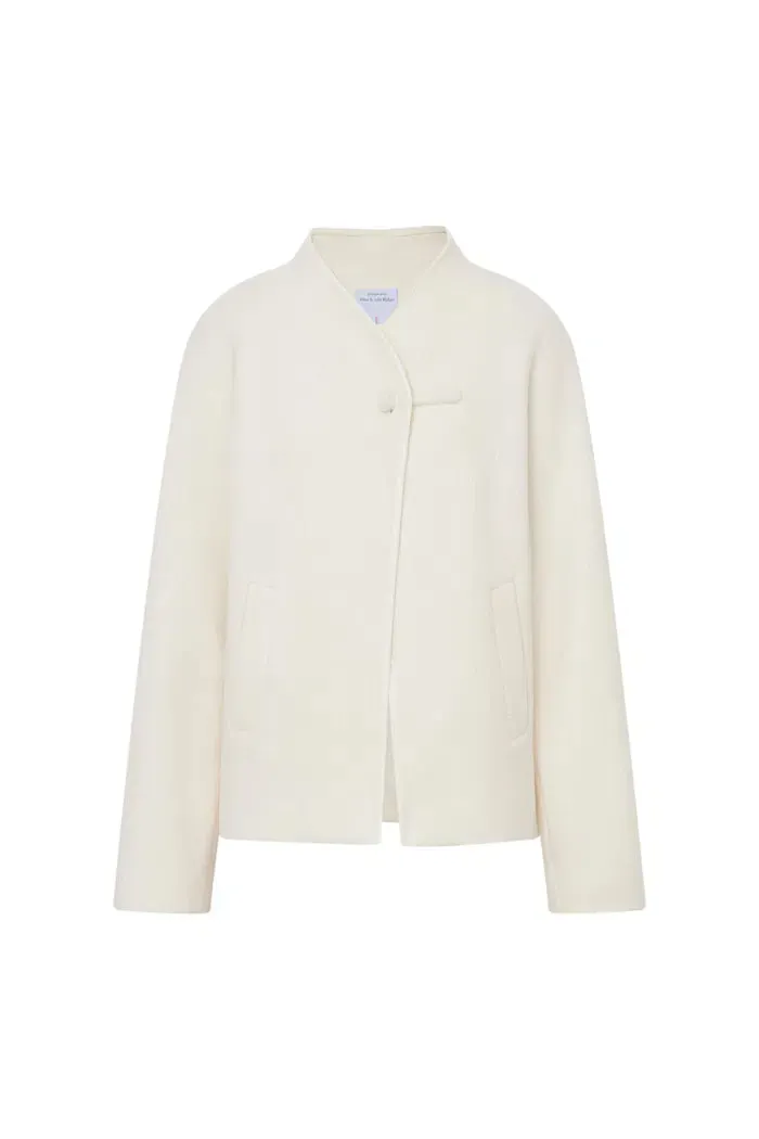 Riri Hand Finished Mandarin Knot Wool Jacket in Australian Merino Blend