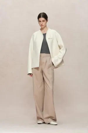 Riri Hand Finished Mandarin Knot Wool Jacket in Australian Merino Blend