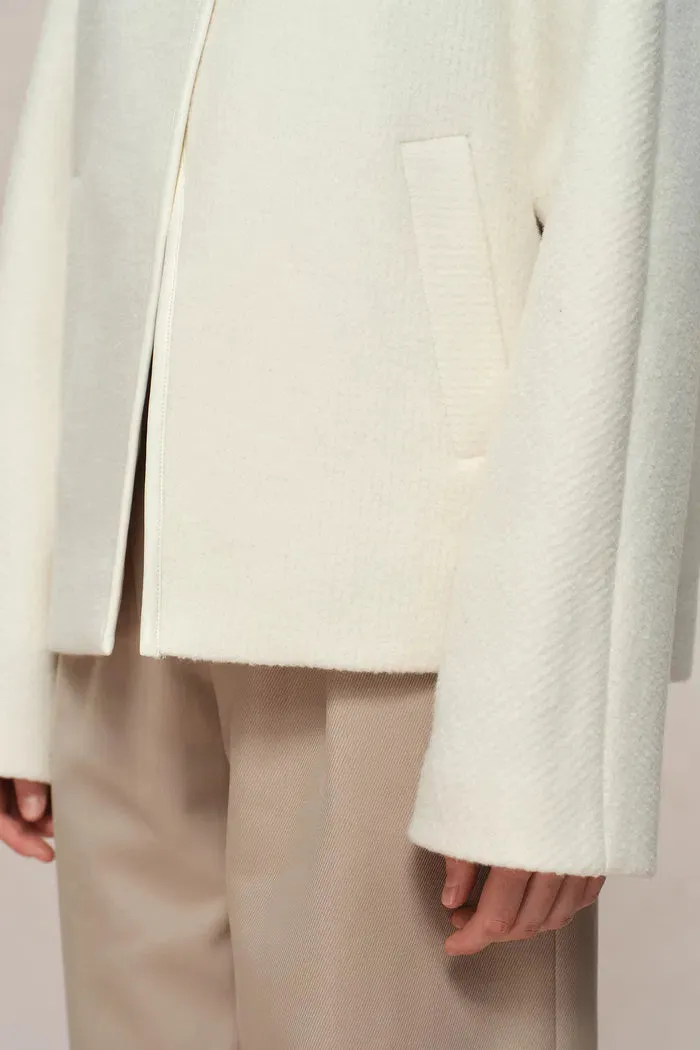 Riri Hand Finished Mandarin Knot Wool Jacket in Australian Merino Blend