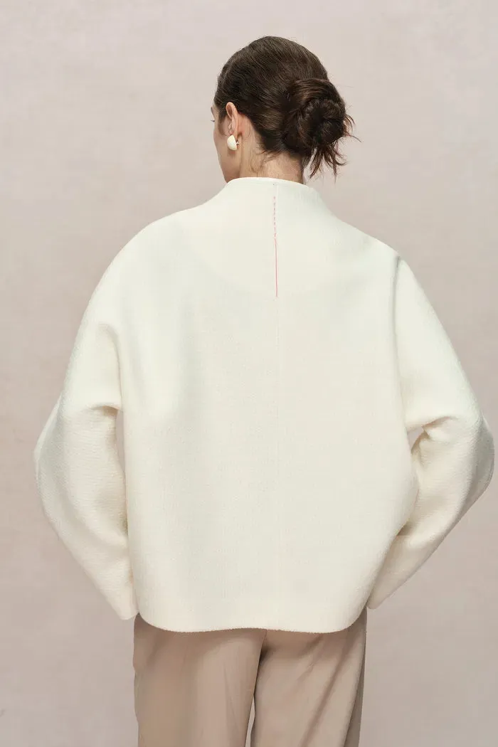 Riri Hand Finished Mandarin Knot Wool Jacket in Australian Merino Blend