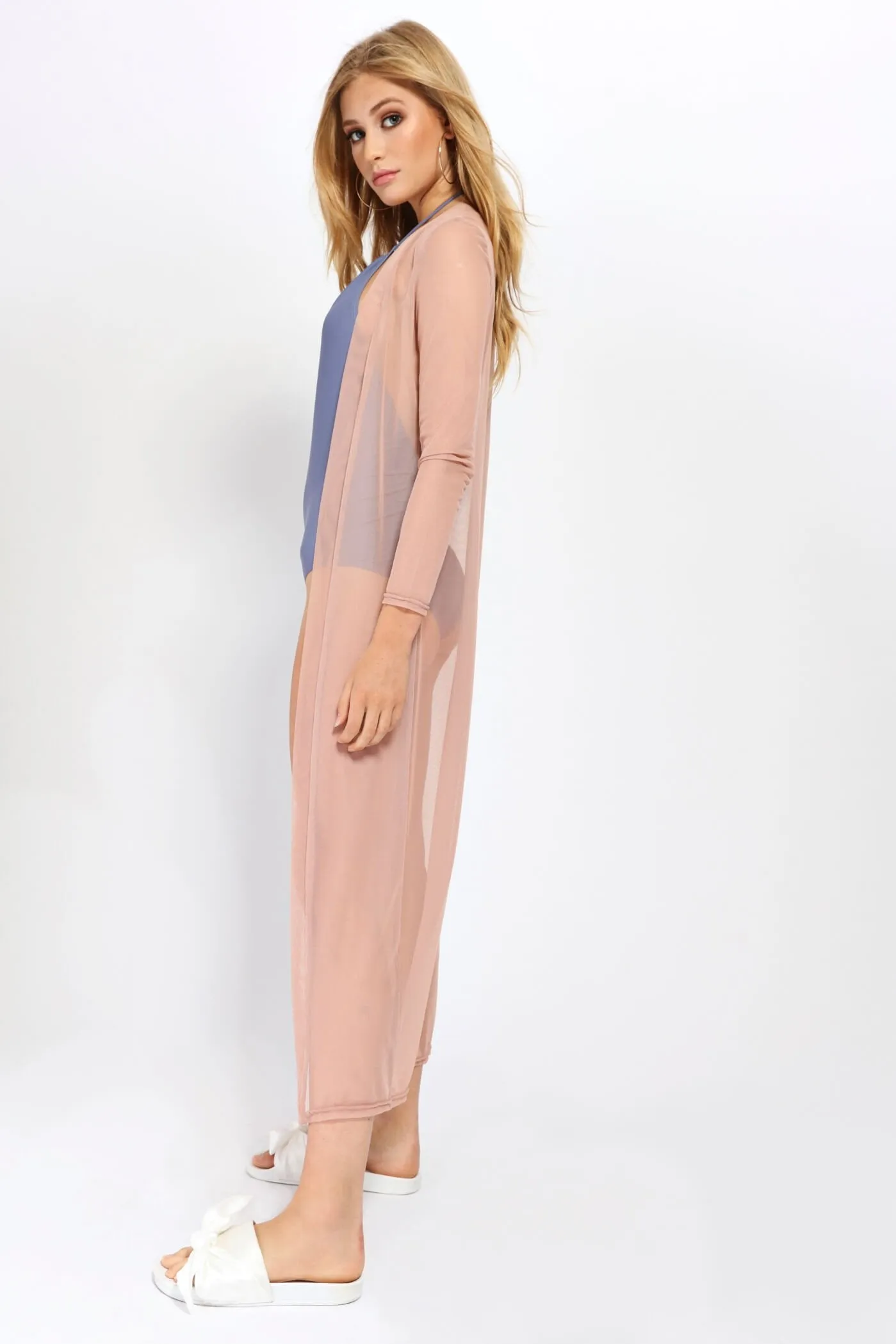 Rose Mesh Midi Kimono