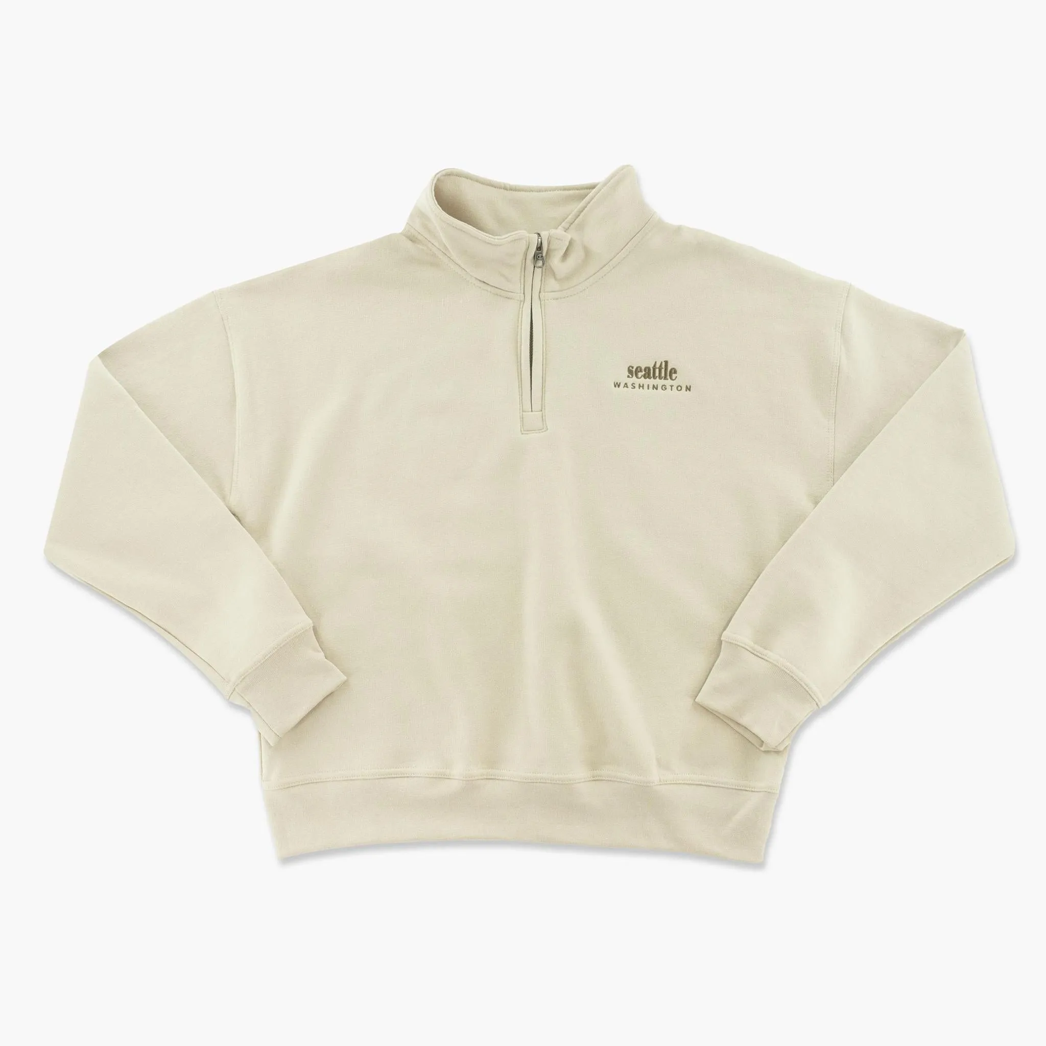 Seattle Embroidered Cocoa Butter Powerblend Womens 1/4 Zip