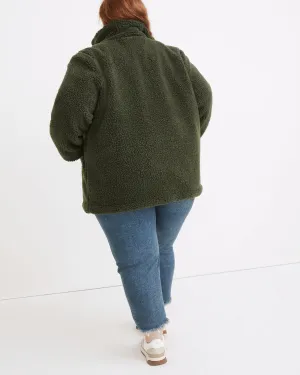 Sherpa Zip-Up Jacket | Forest Green