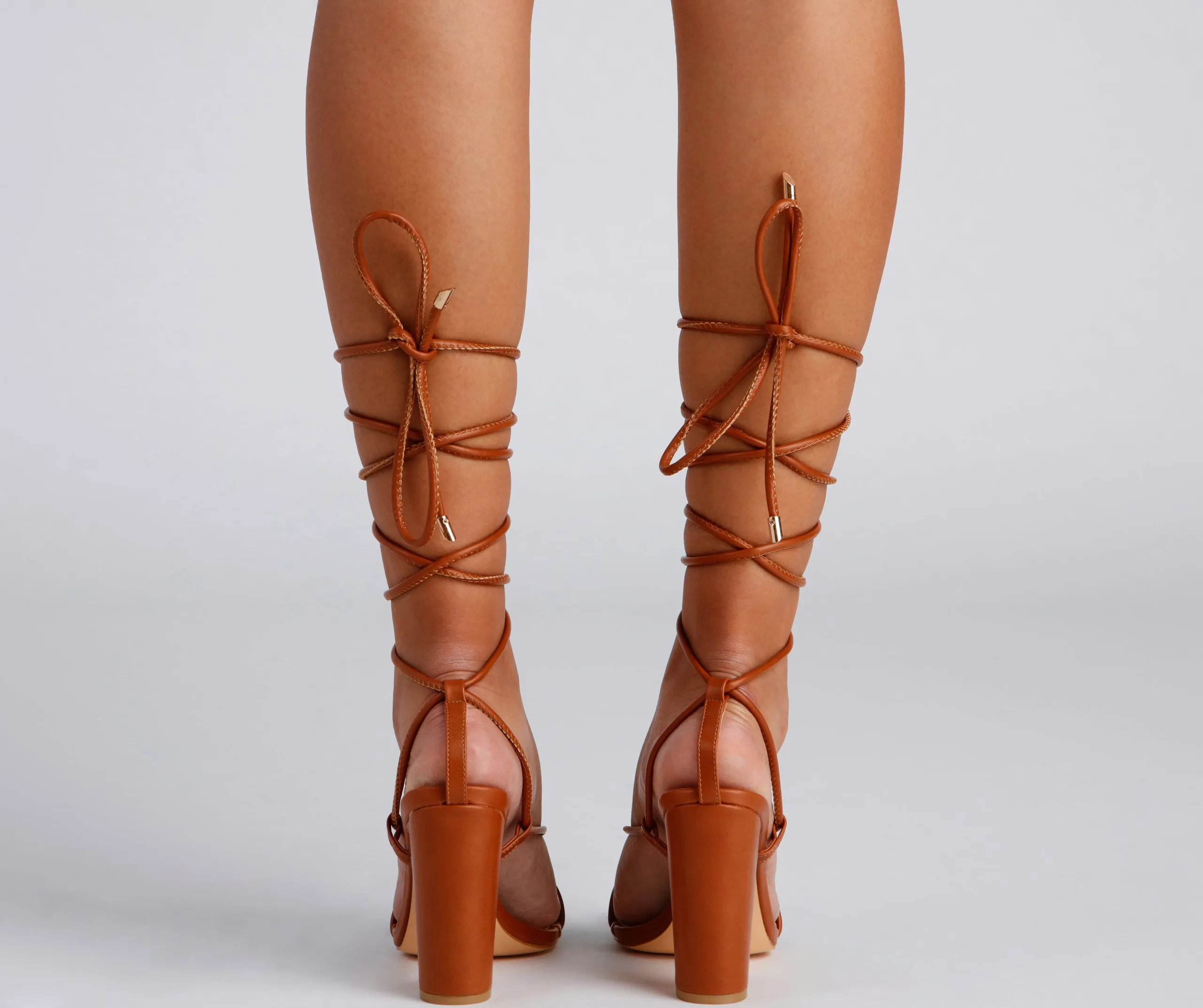 Stylish Babe Lace-Up Block Heels