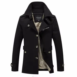 Stylish Cotton Slim Parka Coat Men's Jackets