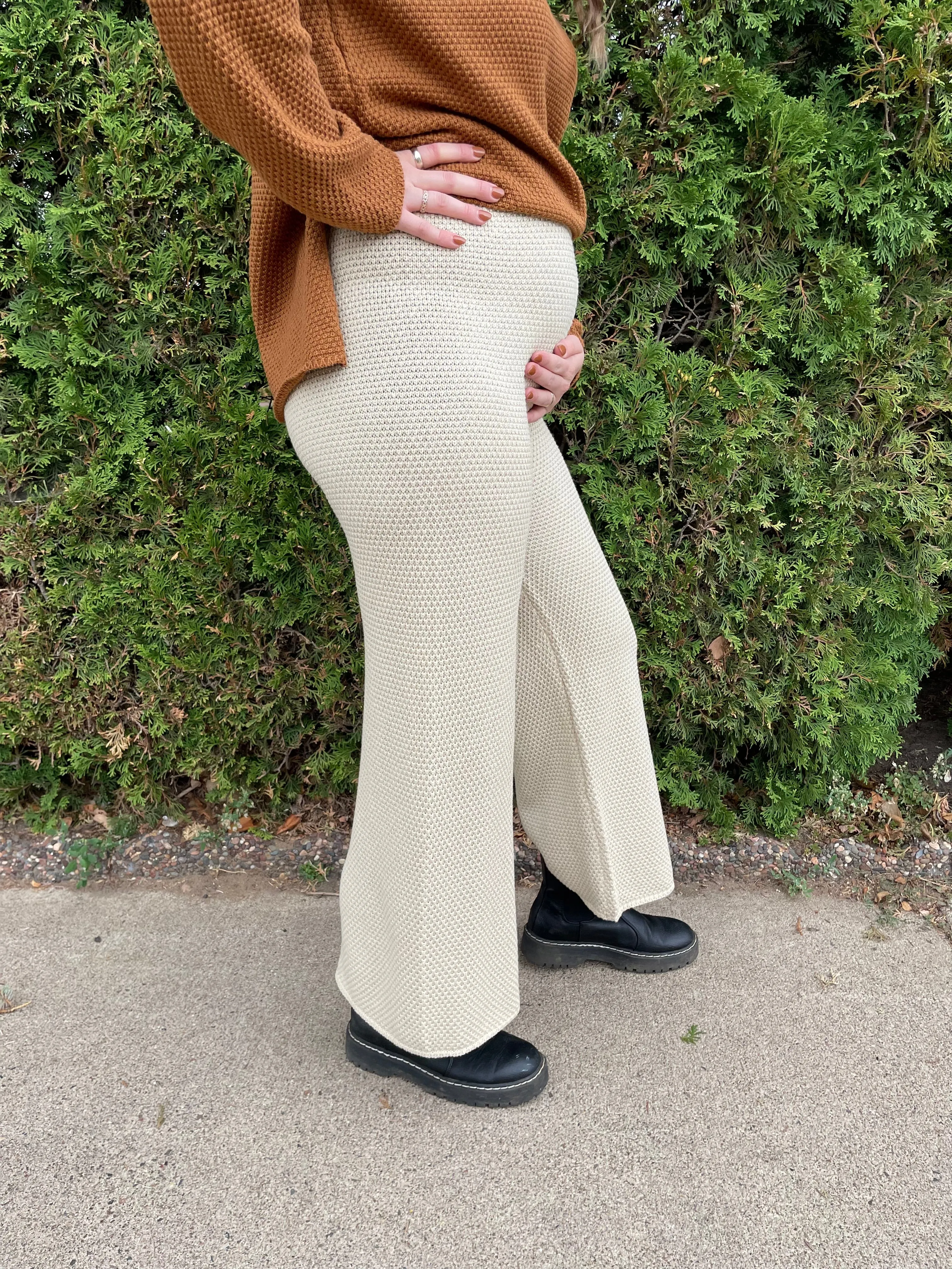 Textured Sweater Pants