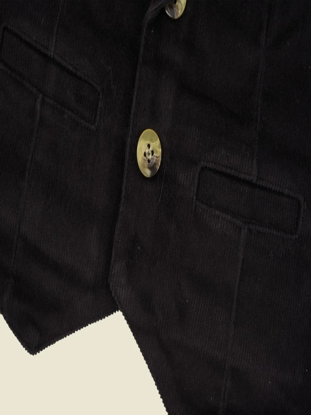 ToffyHouse Classic Black Corduroy Vest with Button Front and Pockets for boys
