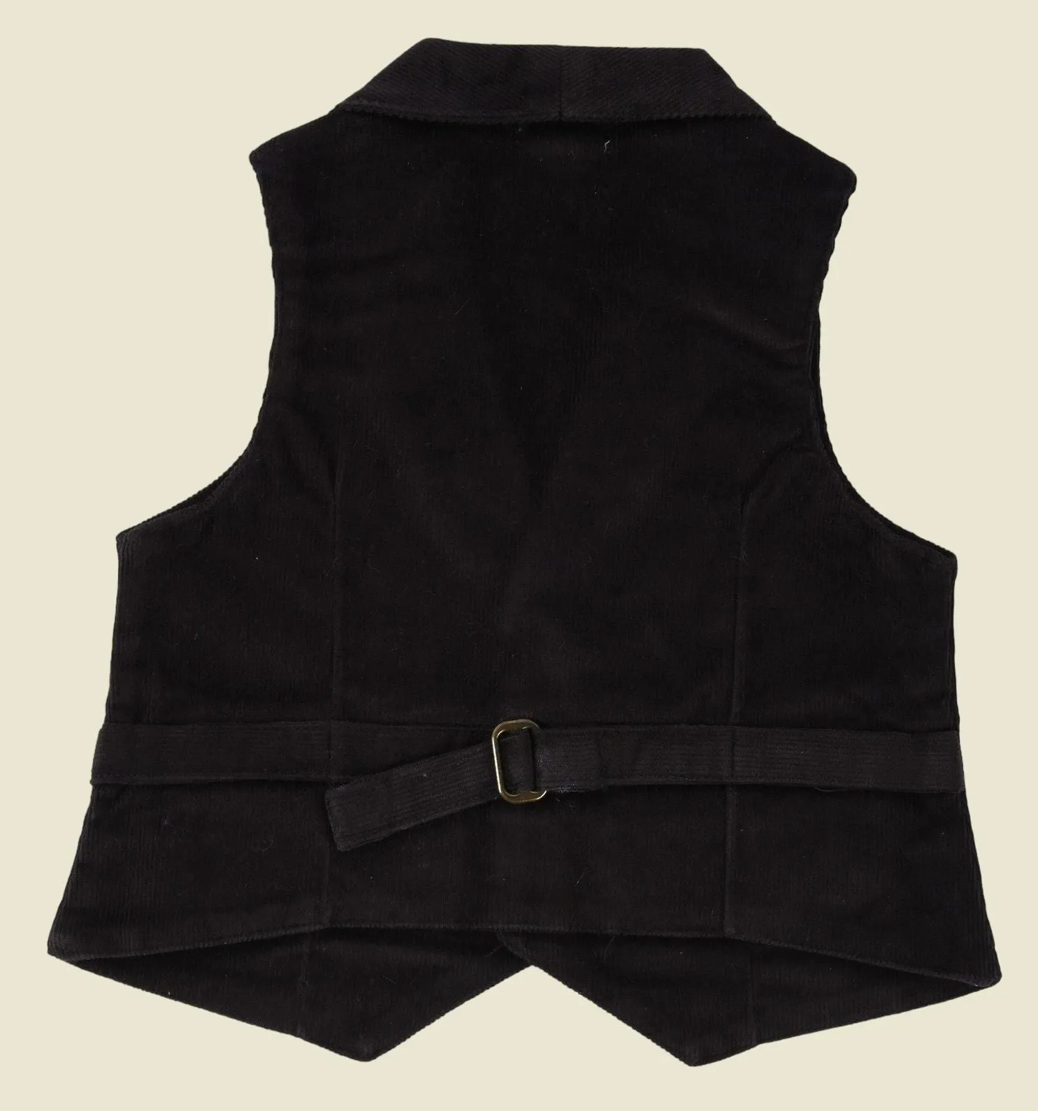 ToffyHouse Classic Black Corduroy Vest with Button Front and Pockets for boys