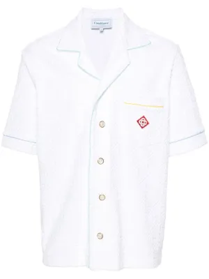 towelling-finish monogram shirt