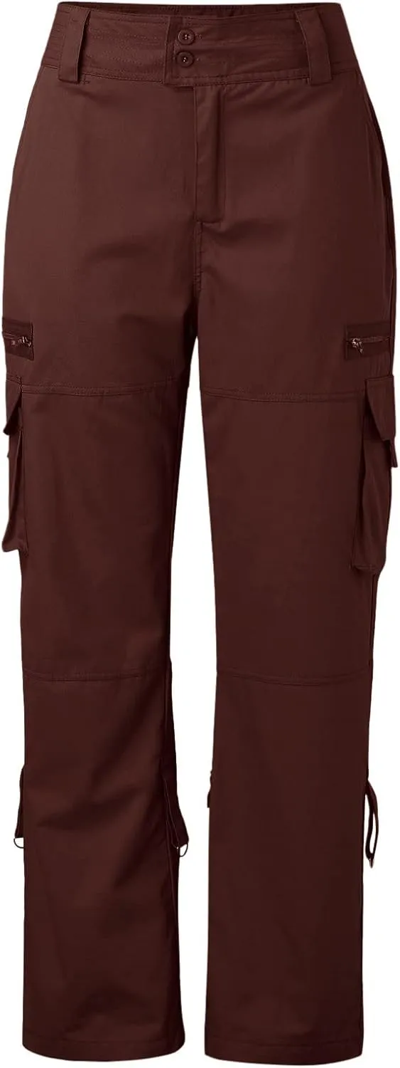 Twill Palazzo Pants for Women Casual Stretch High Waisted Chino Slim Fit Wide Leg Dress with Pockets