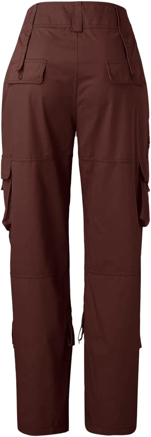 Twill Palazzo Pants for Women Casual Stretch High Waisted Chino Slim Fit Wide Leg Dress with Pockets