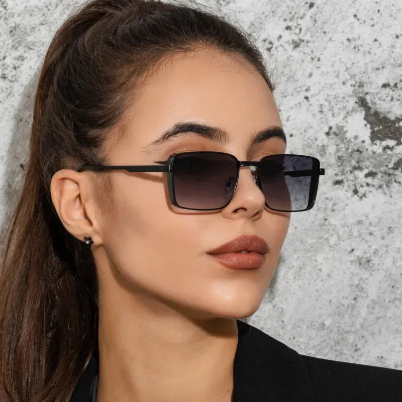 Vintage Square Metal Small Frame Driving UV Protection Sunglasses