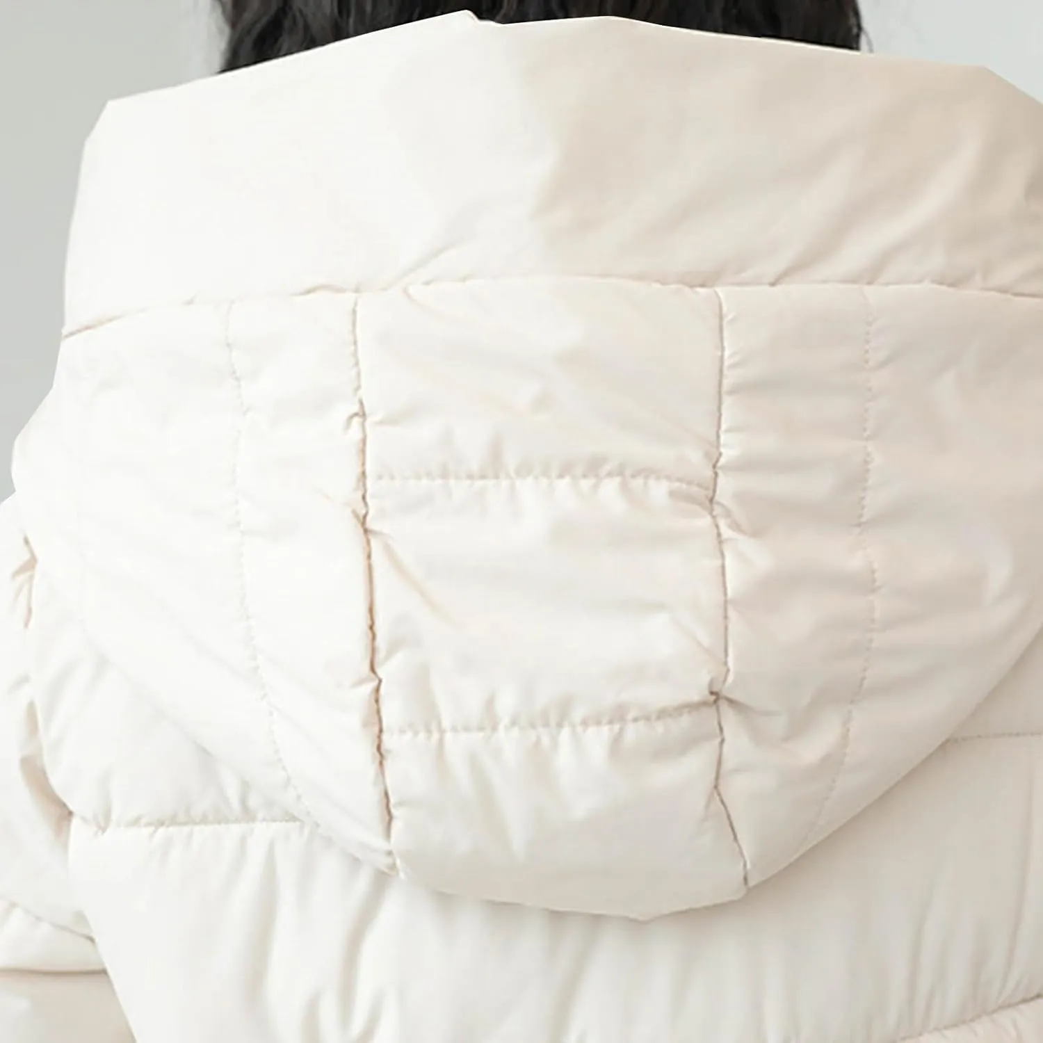 Women's Long Puffer Jacket Casual Solid Maxi Length Hooded Long Sleeve Warm Cotton Padded Coat Quilted Outwear