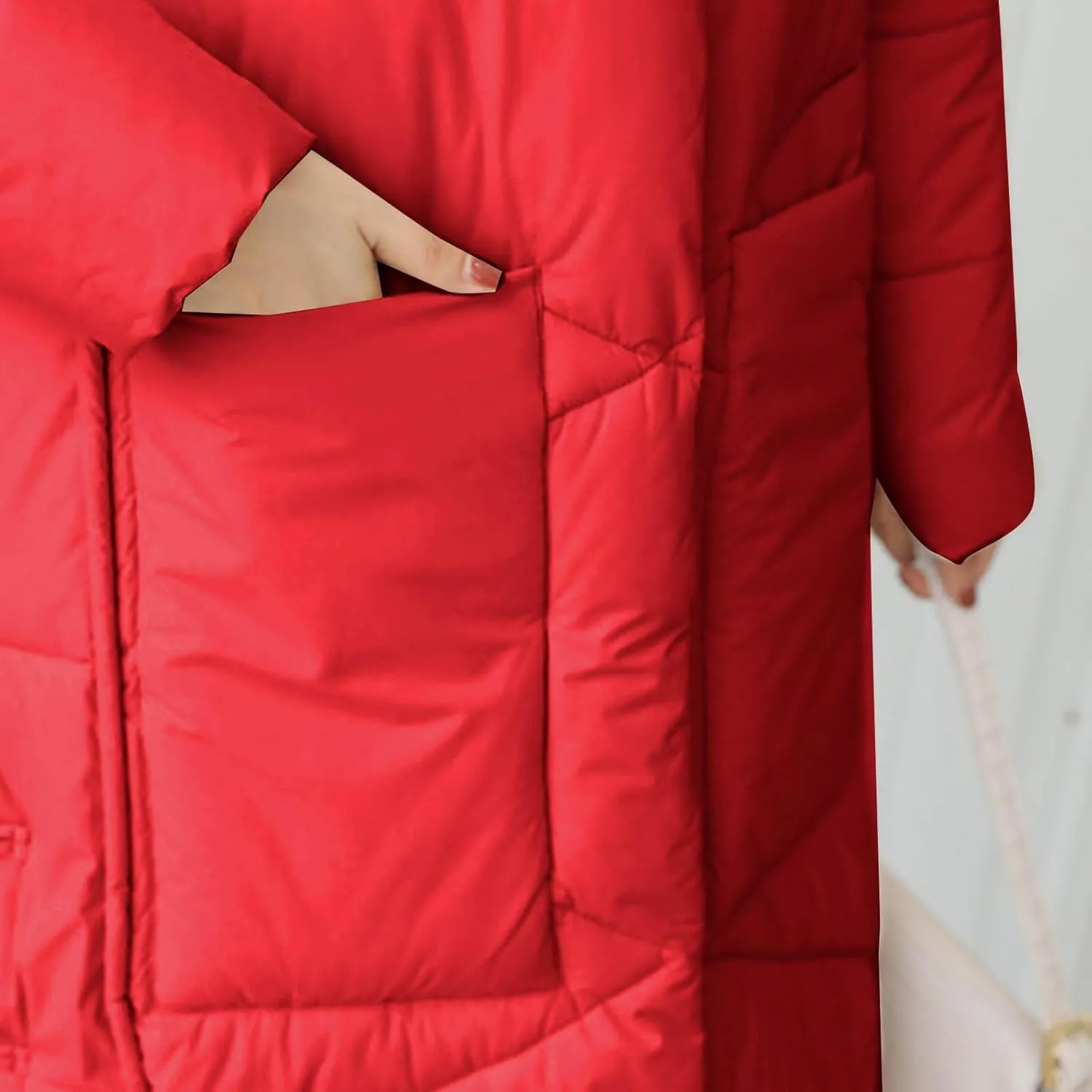 Women's Long Puffer Jacket Casual Solid Maxi Length Hooded Long Sleeve Warm Cotton Padded Coat Quilted Outwear