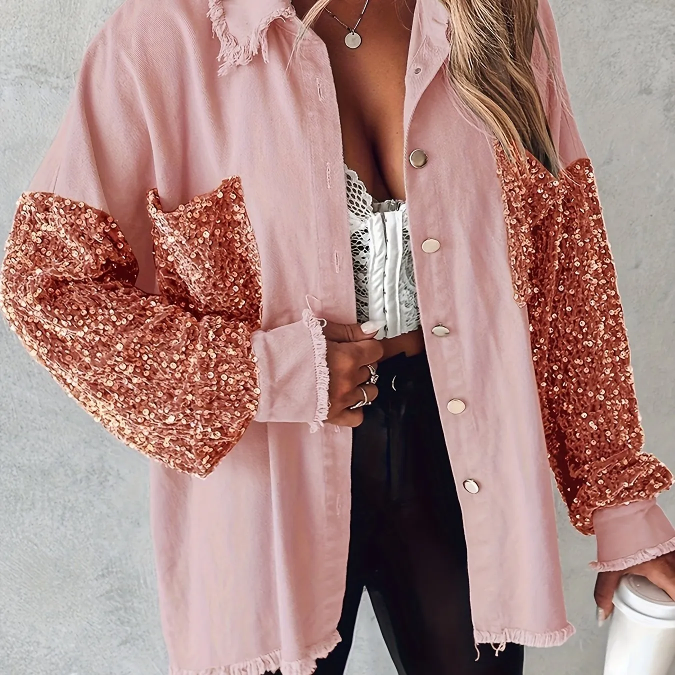 Women's Patchwork Jacket - Beaded, Stylish, Elegant for Casual Wear