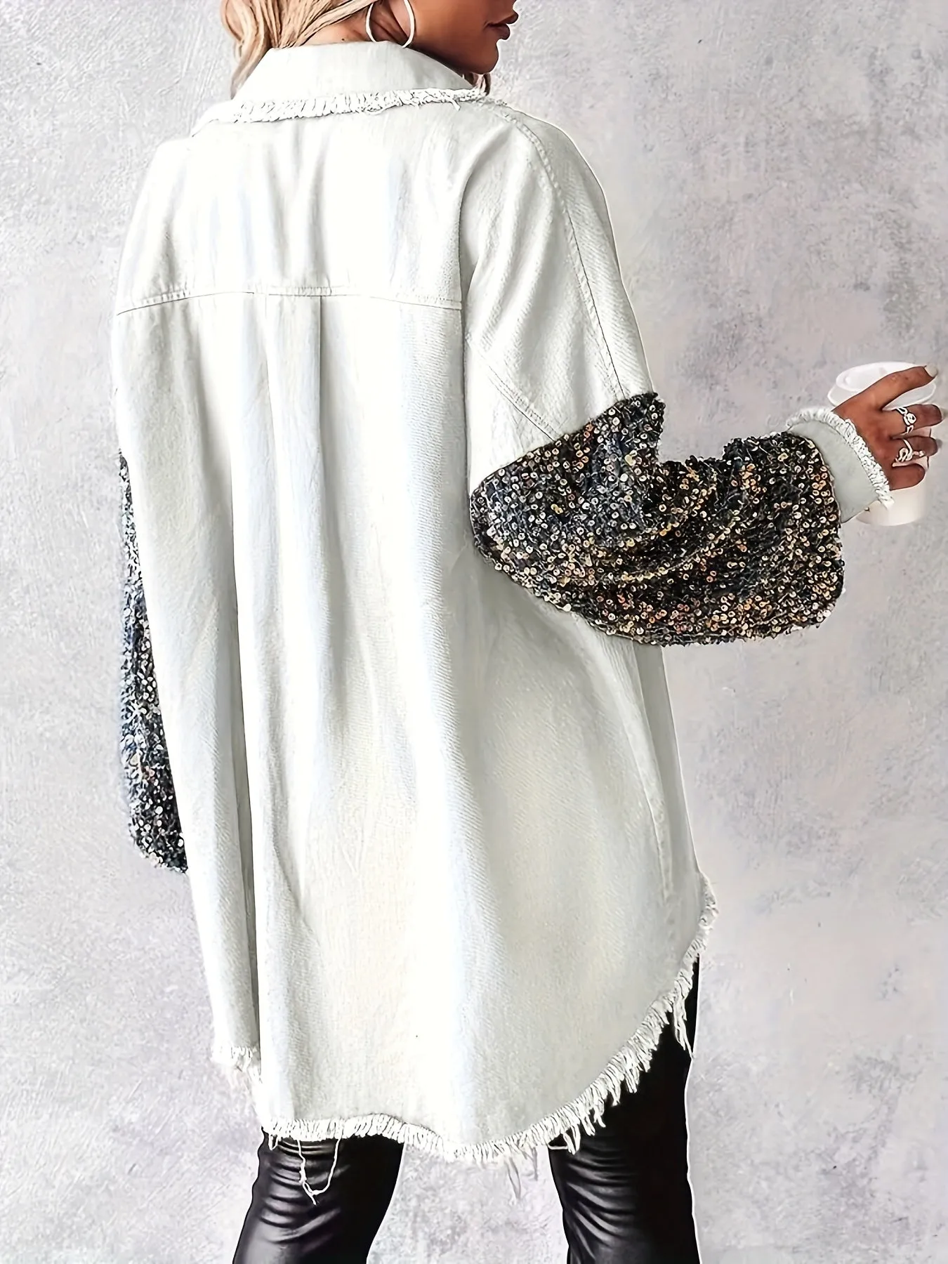 Women's Patchwork Jacket - Beaded, Stylish, Elegant for Casual Wear
